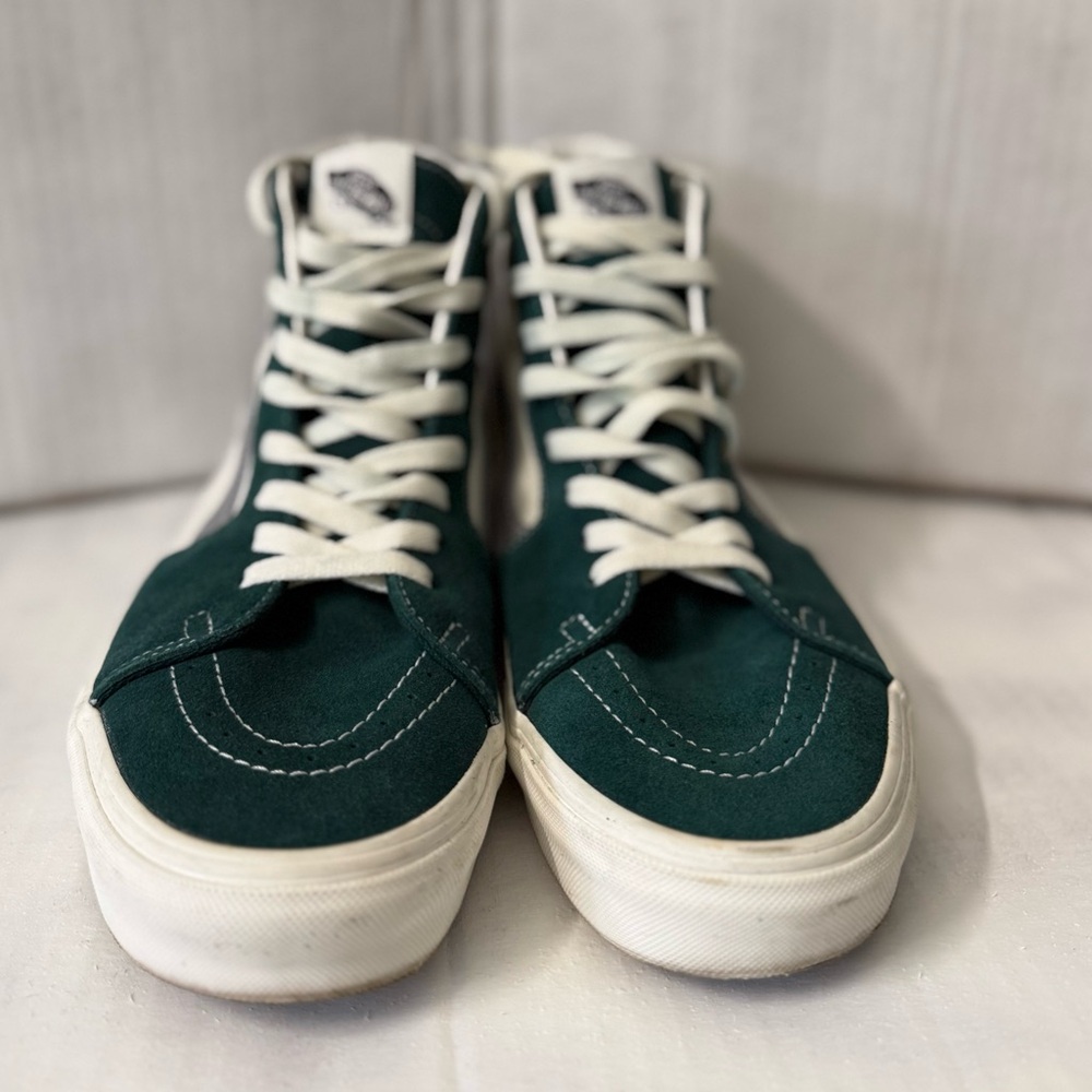 Vans Teal and White High-Top Sneakers
